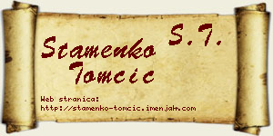 Stamenko Tomčić vizit kartica